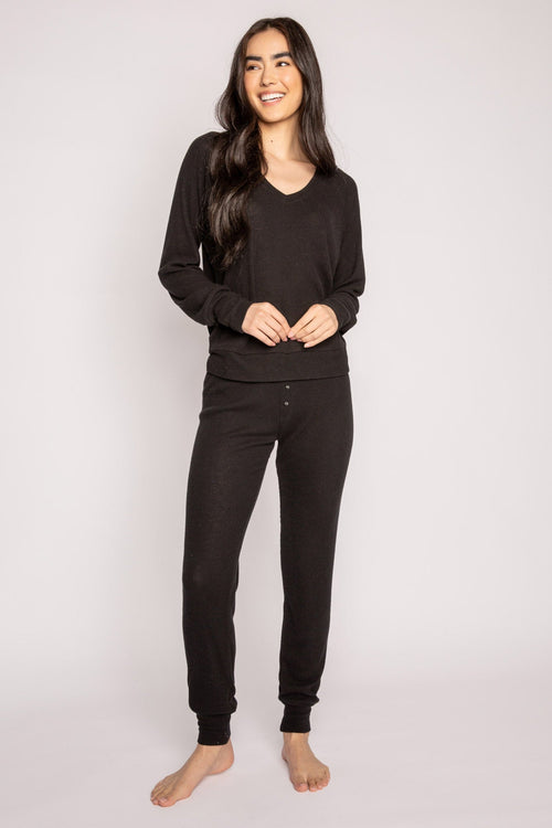 Textured Essentials Black Lounge Set