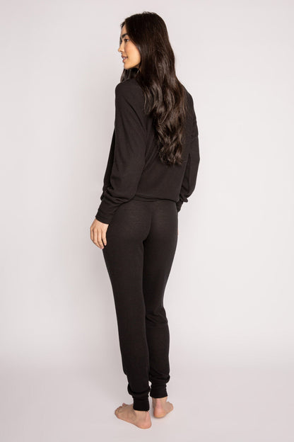 Textured Essentials Black Lounge Set