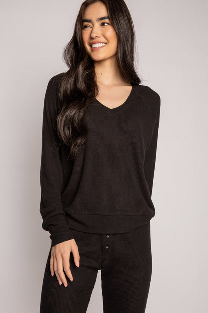 Textured Essentials Black Lounge Set