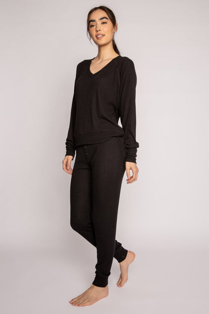 Textured Essentials Black Lounge Set