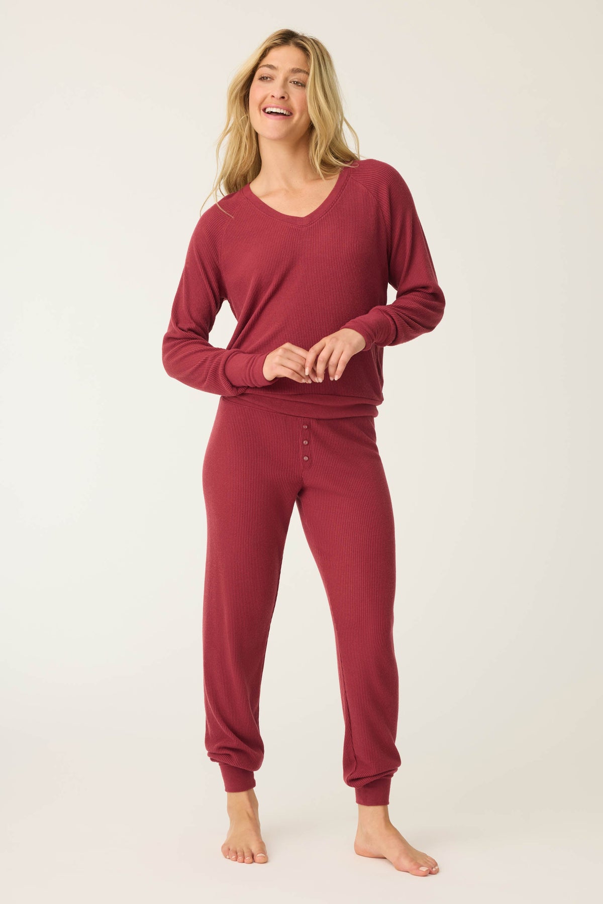 Textured Essentials Port Long PJ Set
