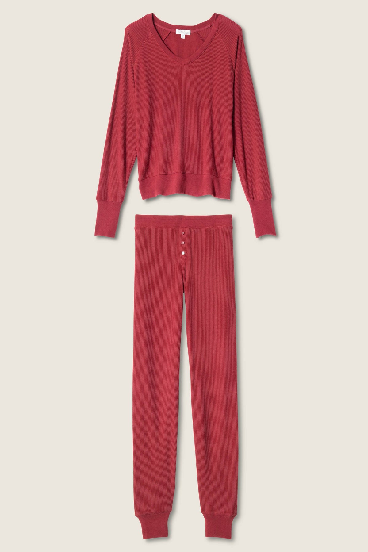 Textured Essentials Port Long PJ Set