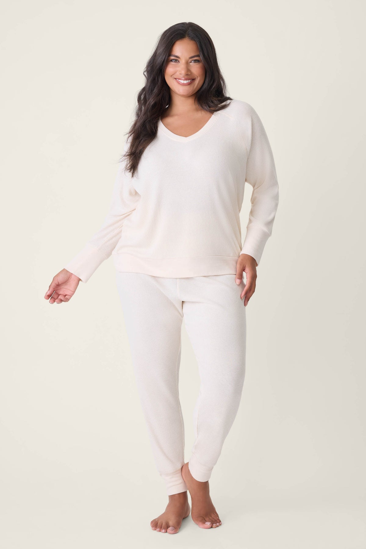 Textured Essentials Stone Plus Size Lounge Set