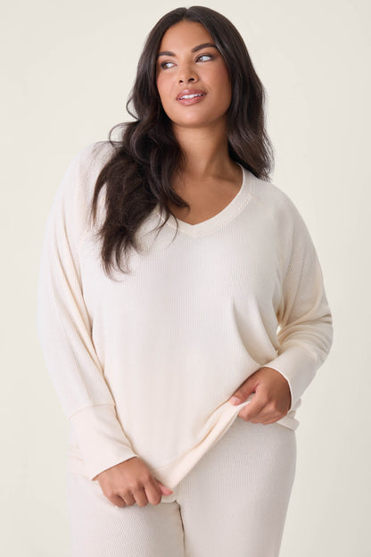 Textured Essentials Stone Plus Size Lounge Set