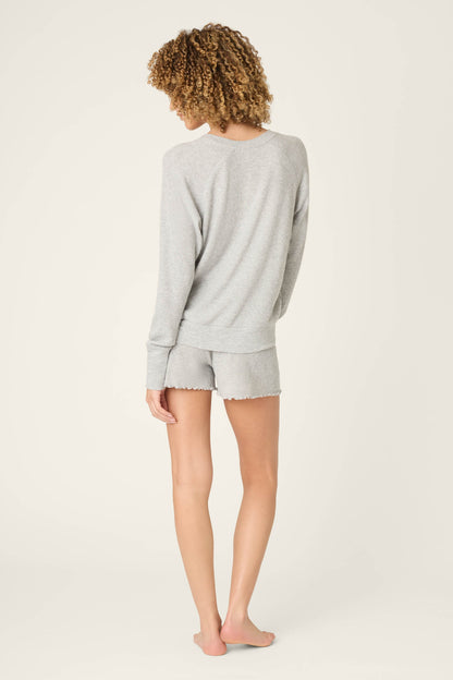 Textured Essentials Heather Grey Short Lounge Set