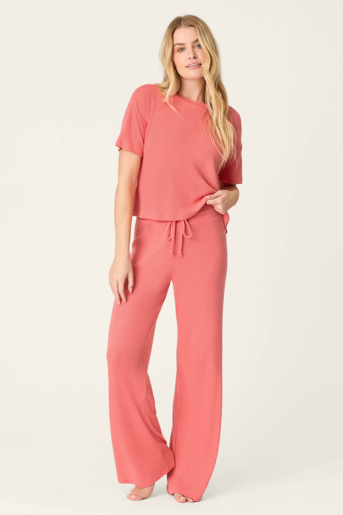 Textured Essentials Sunset Rose Long Lounge Set