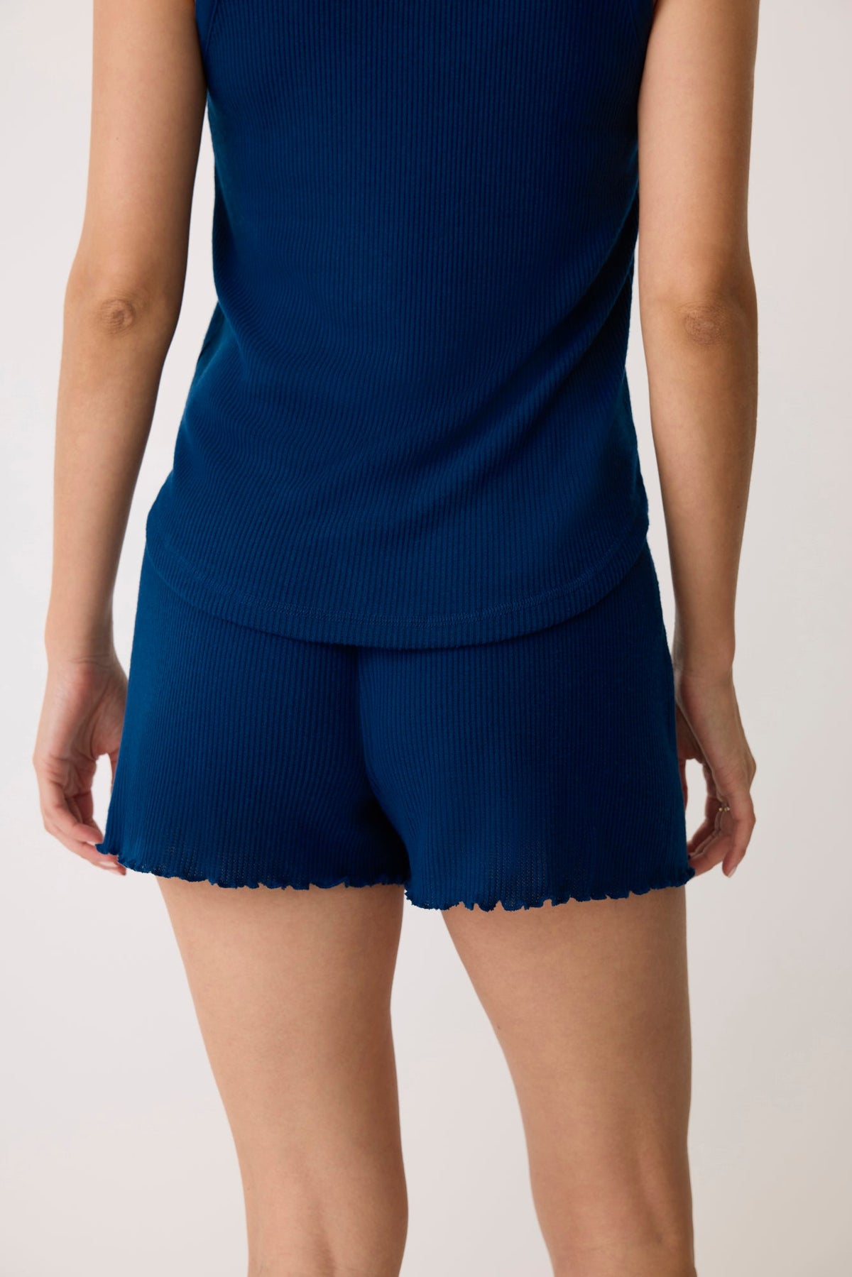 Textured Essentials Navy Shorts