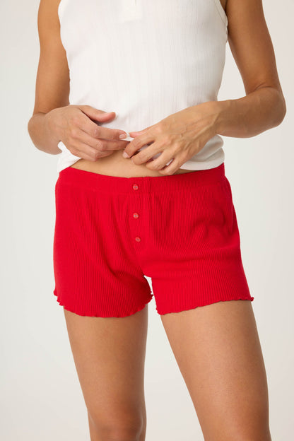 Textured Essentials Red Shorts