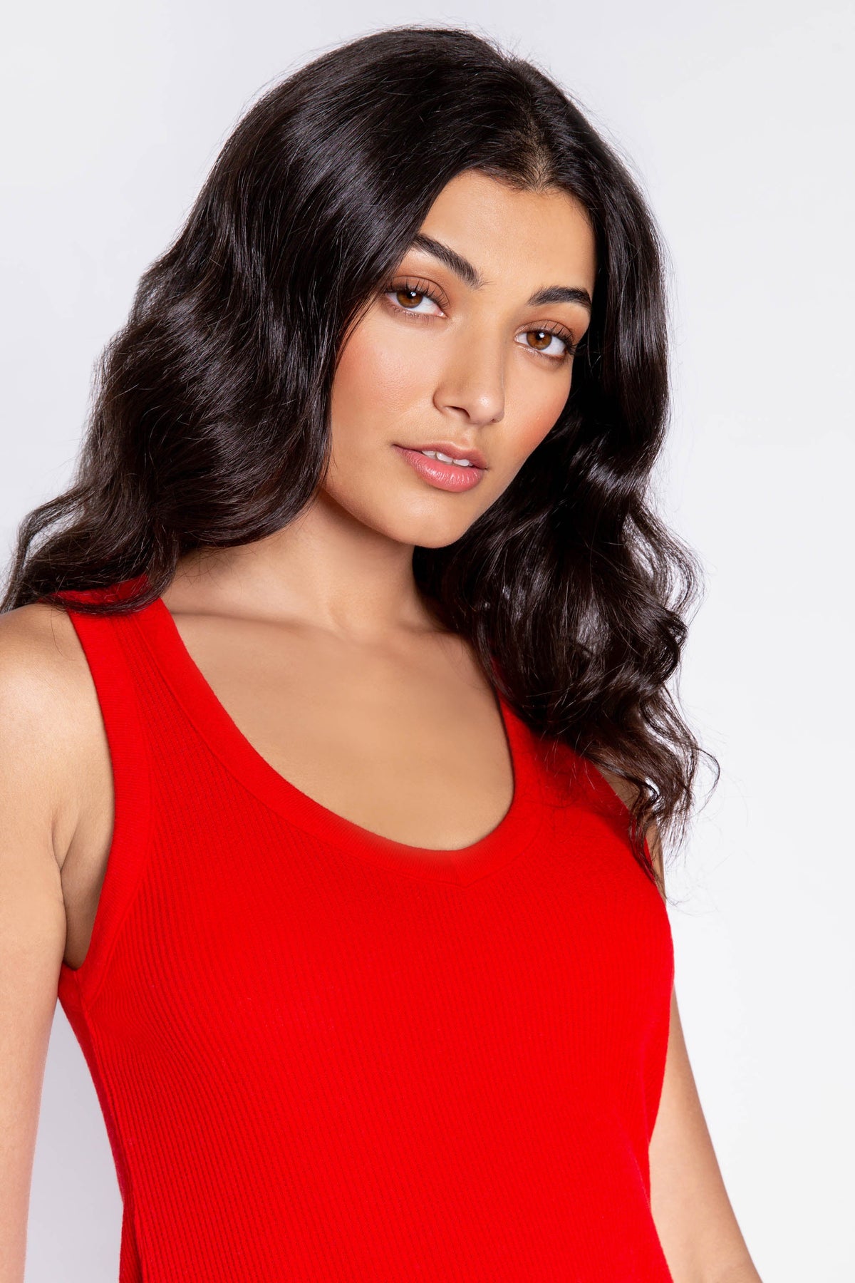 Textured Essentials Red Tank Top