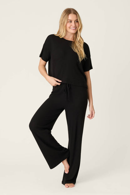 Textured Essentials Black Short Sleeve Top