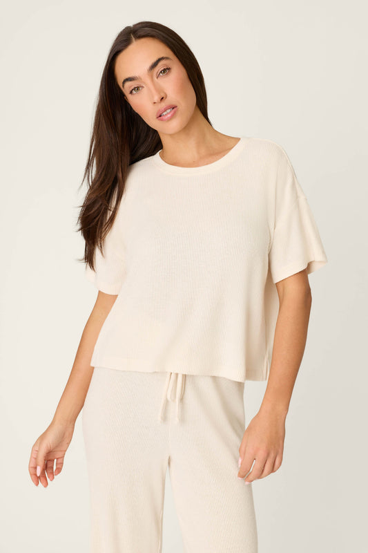 Textured Essentials Stone Short Sleeve Top