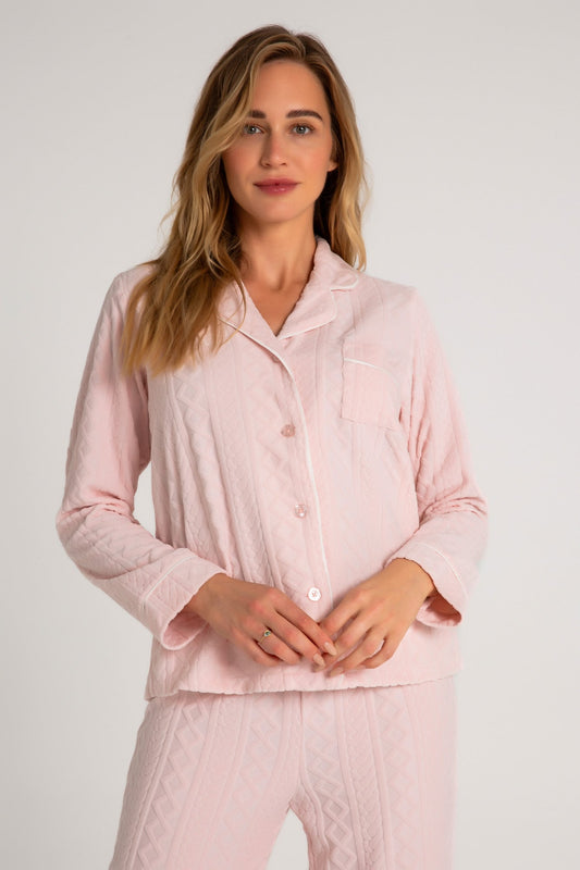 Very Terry Cable Crew Long Sleeve Top