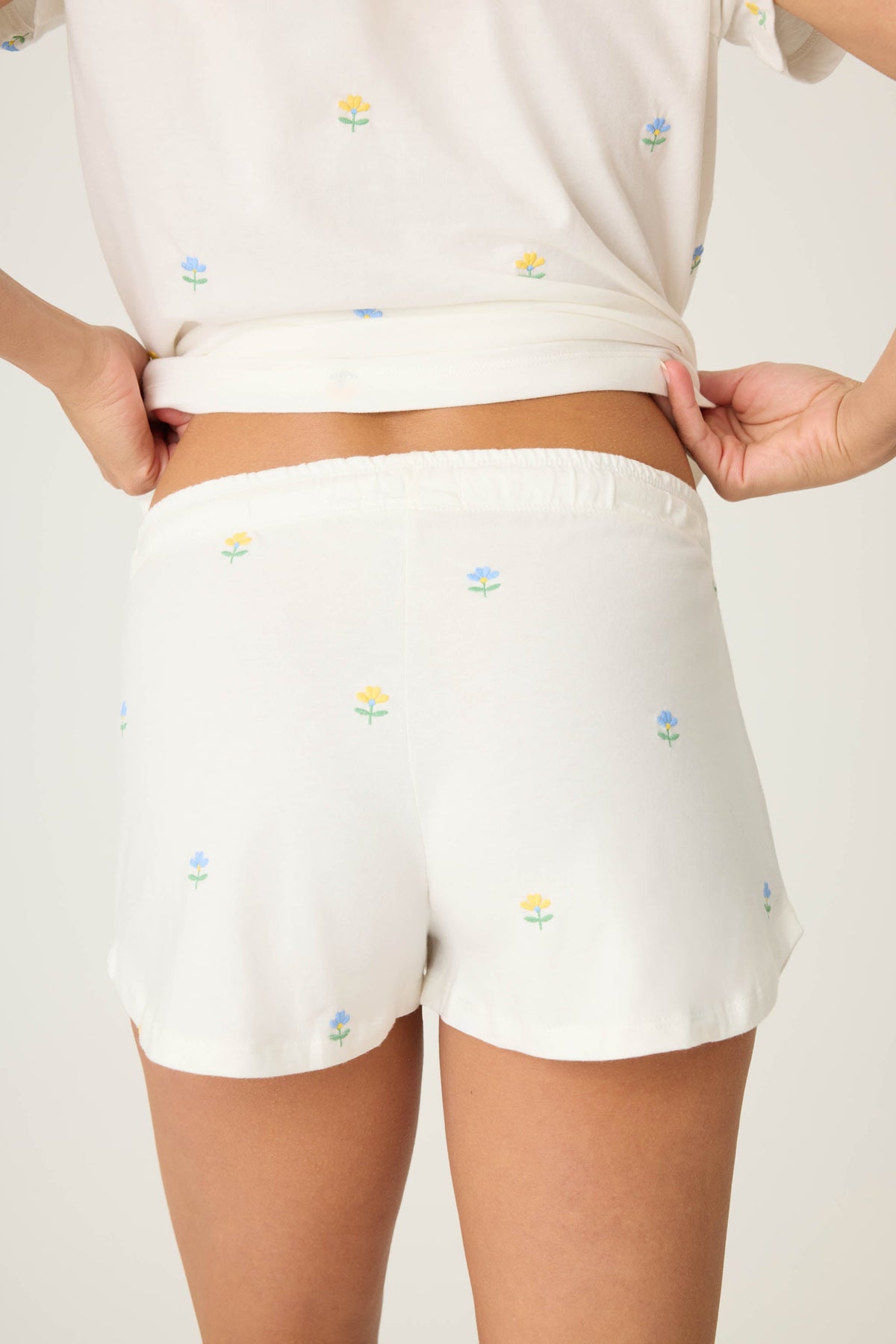 Dainty Daisy Embroidered Shorts