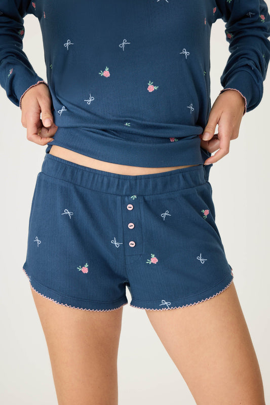 English Rose Embroidered Shorts