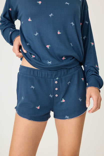 English Rose Embroidered Shorts