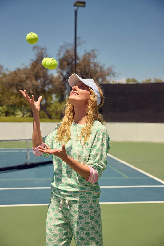 Peachy Party Courtside Long Sleeve Top