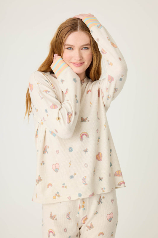 Sunshine On My Mind Emoji-Fun Long Sleeve Top