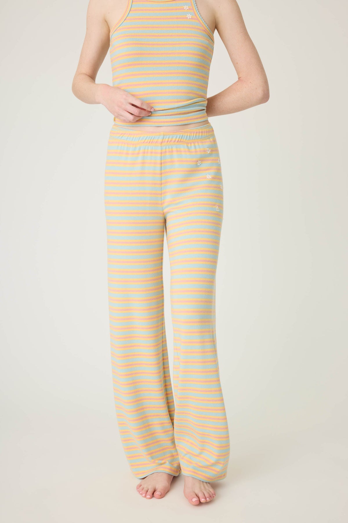 Sunshine On My Mind Striped Open Leg Pants