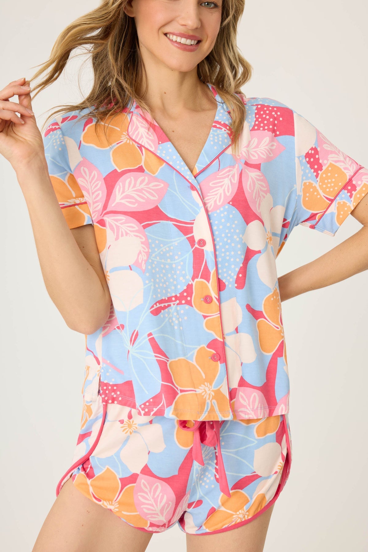 Tropical Dreams Floral Short Sleeve Top