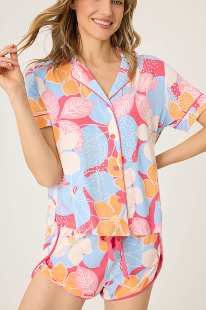 Tropical Dreams Floral Short Sleeve Top
