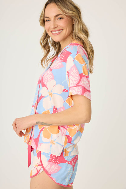 Tropical Dreams Floral Short Sleeve Top