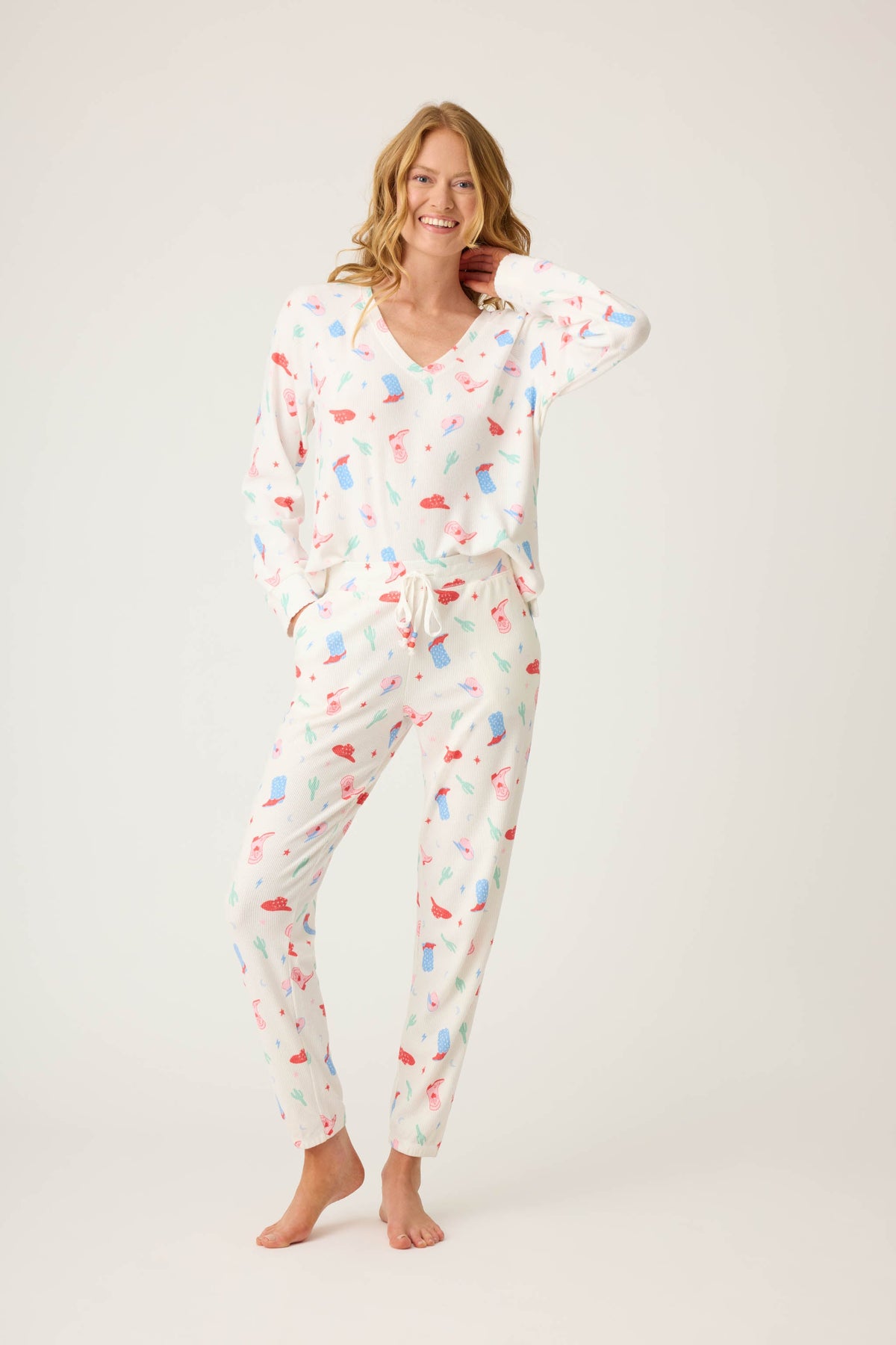 American Honey Cowboy Print Banded Pants