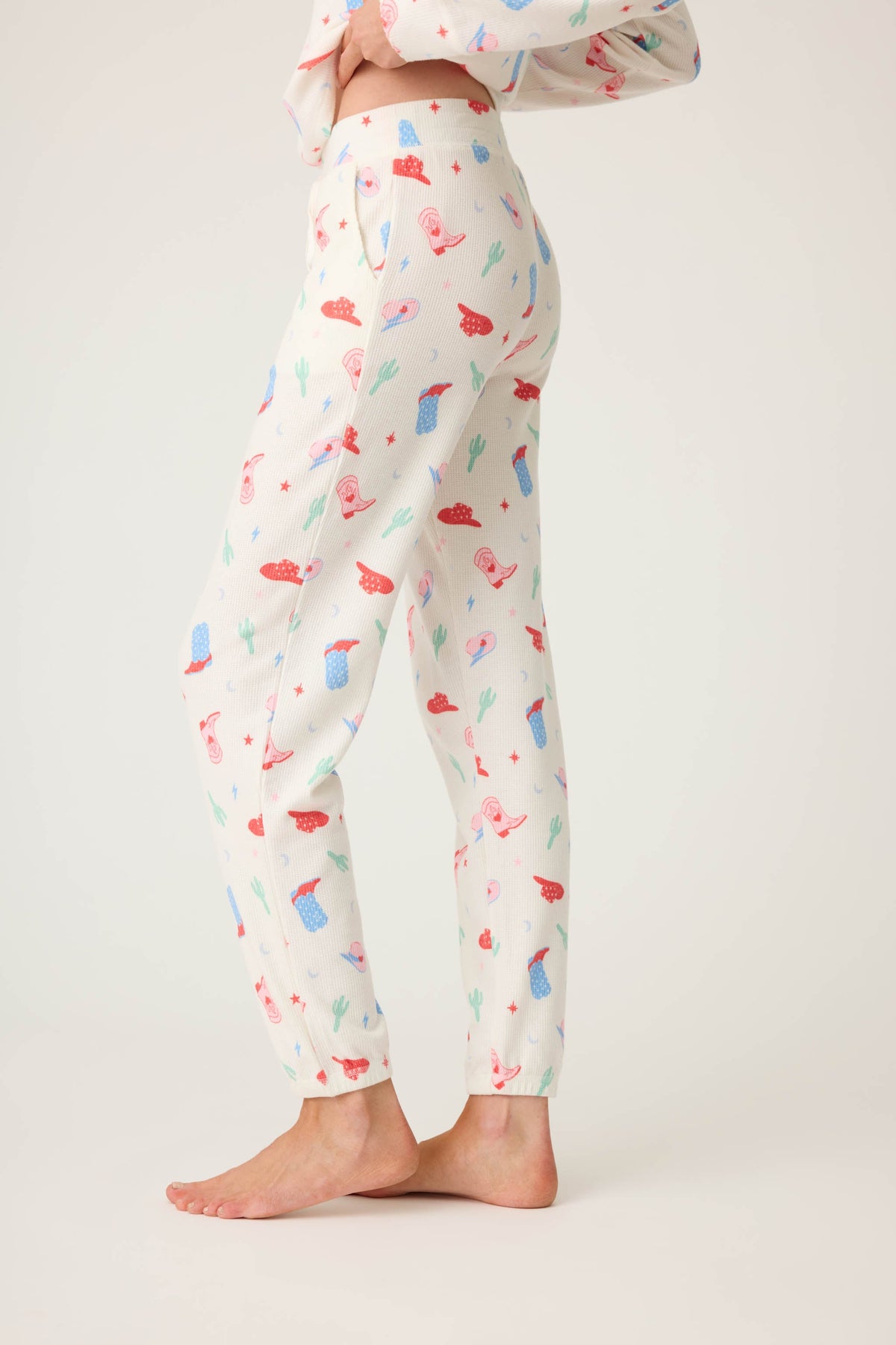 American Honey Cowboy Print Banded Pants