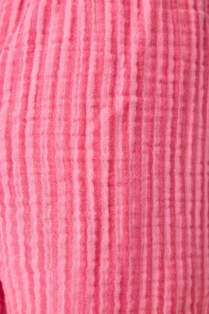 Back From The Beach Striped Gauze Shorts