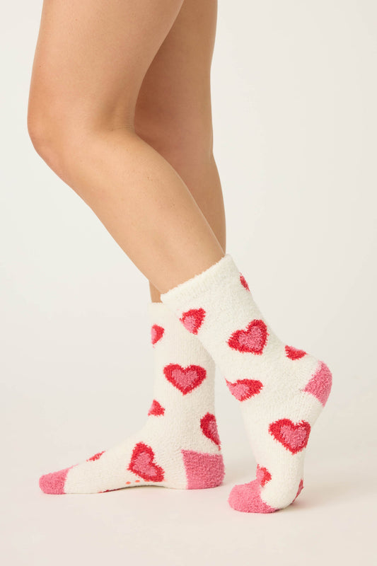Brunch Club Heart Crew Socks