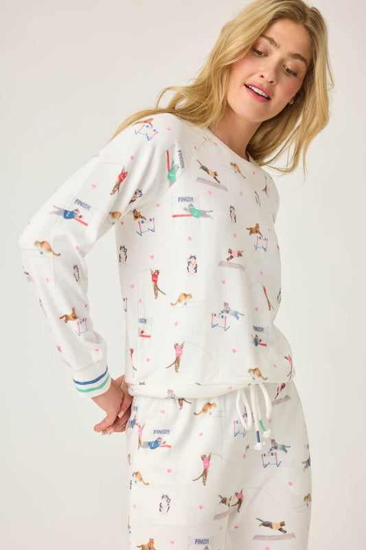 Catletics Cat Print Long Sleeve Top