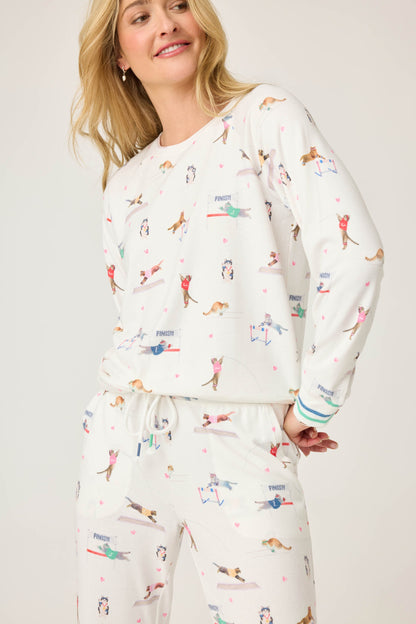 Catletics Cat Print Long Sleeve Top