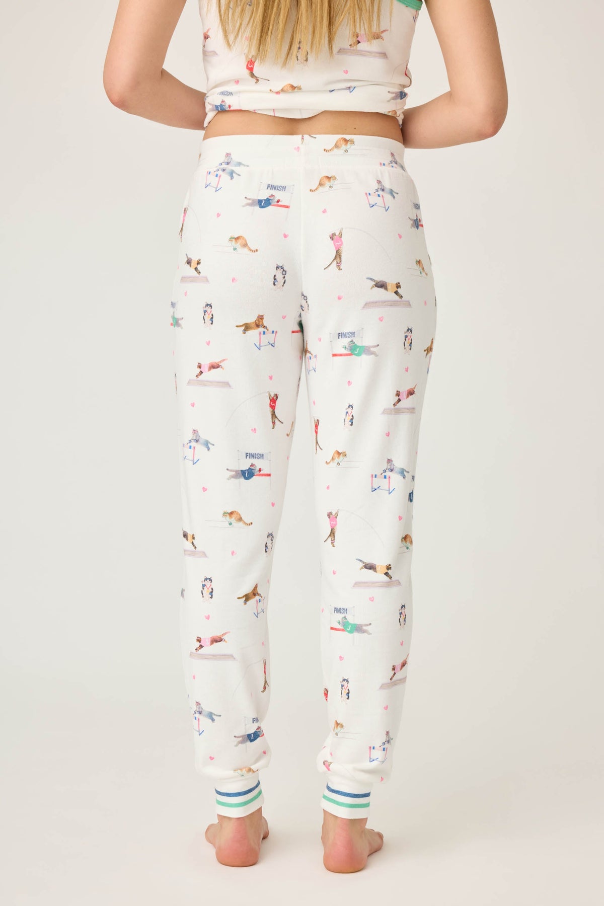 Catletics Cat Print Banded Pants