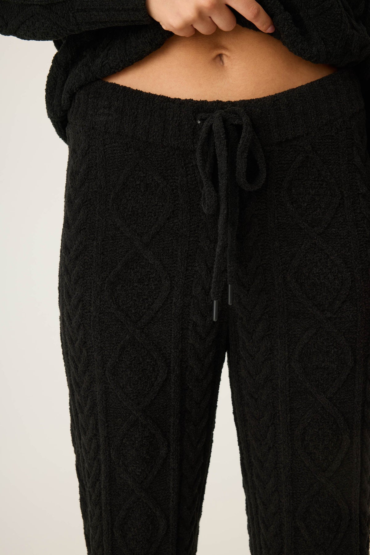 Chenille Cable Knit Open Leg Pants