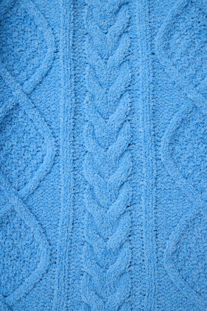 Chenille Cable Knit Open Leg Pants