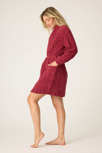 Chenille Cable Knit Robe