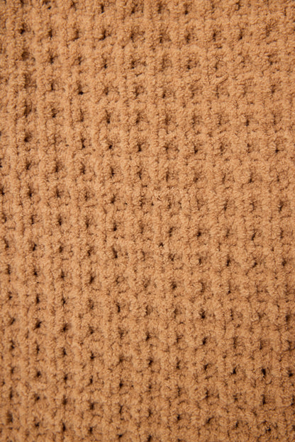 Chenille Waffle Caramel Beanie