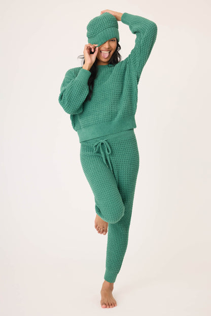Chenille Waffle Forest Beanie