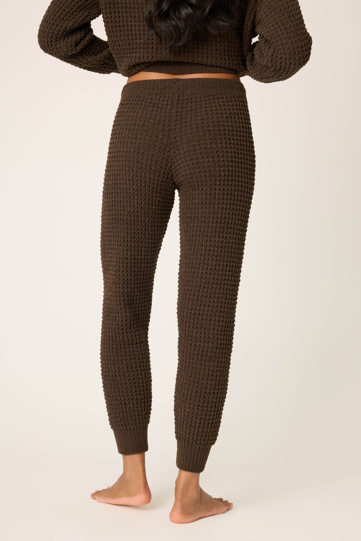 Chenille Waffle Chocolate Banded Pants