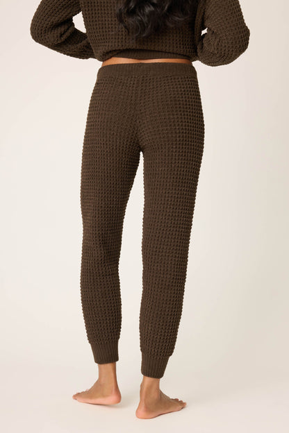 Chenille Waffle Chocolate Banded Pants