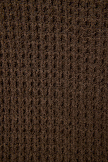 Chenille Waffle Chocolate Banded Pants