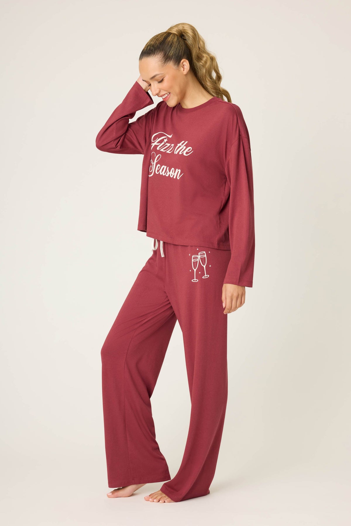 Fizz the Season Long Sleeve Lounge Set