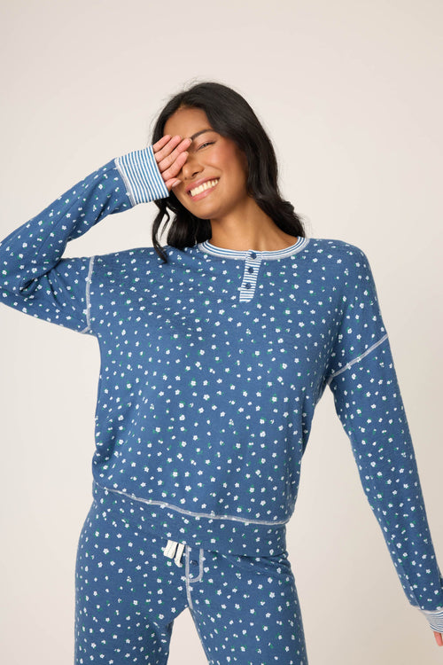 Cozy Life Ditsy Floral Long Sleeve Top