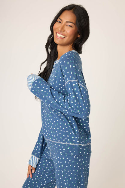 Cozy Life Ditsy Floral Long Sleeve Top