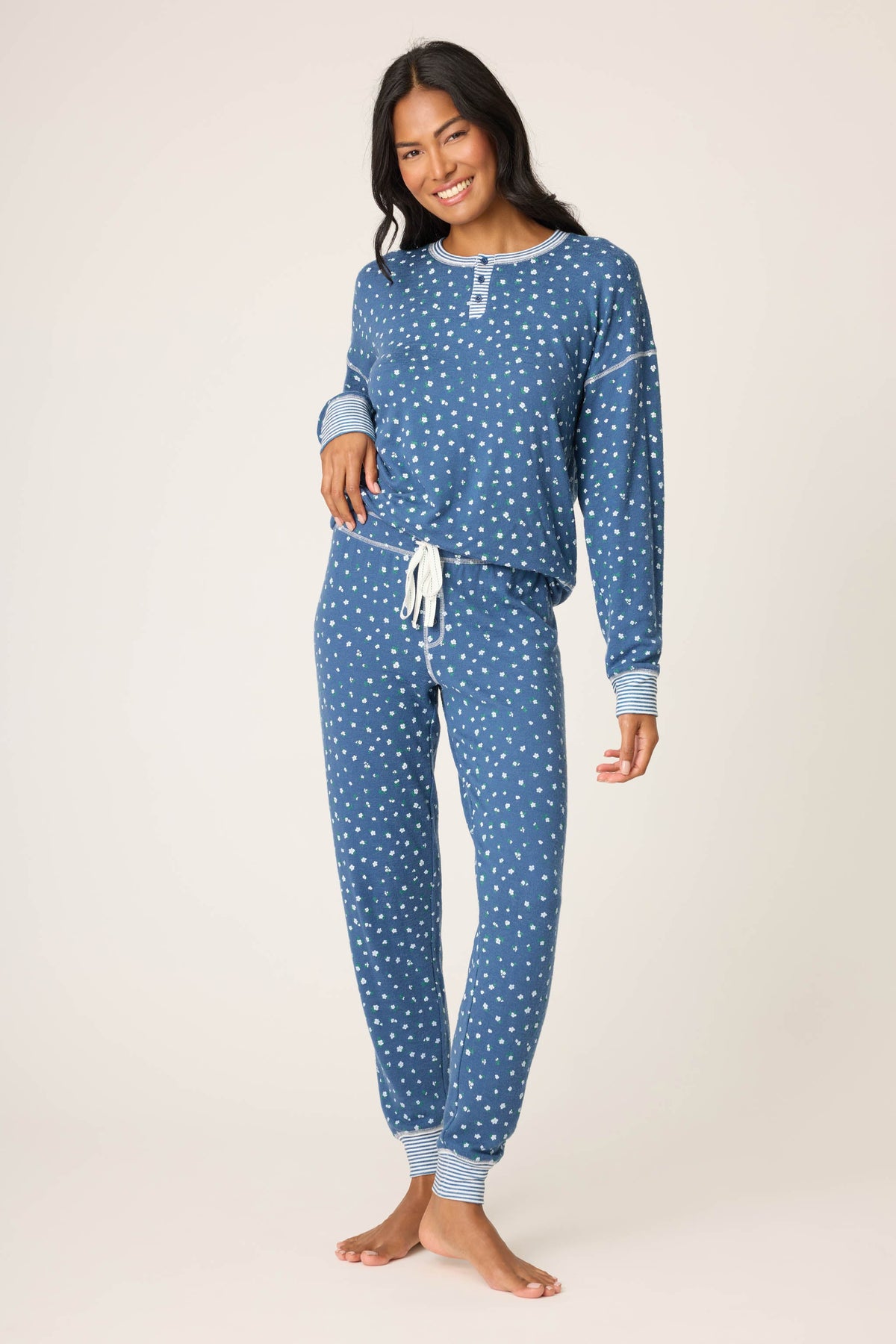 Cozy Life Ditsy Floral Banded Pants