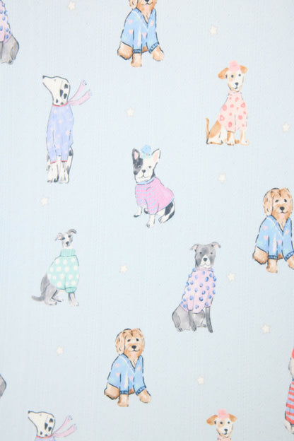 Doggone Cold Dog Print Pointelle Long Sleeve Top