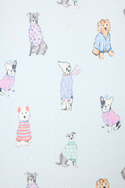 Doggone Cold Dog Print Pointelle Banded Pants