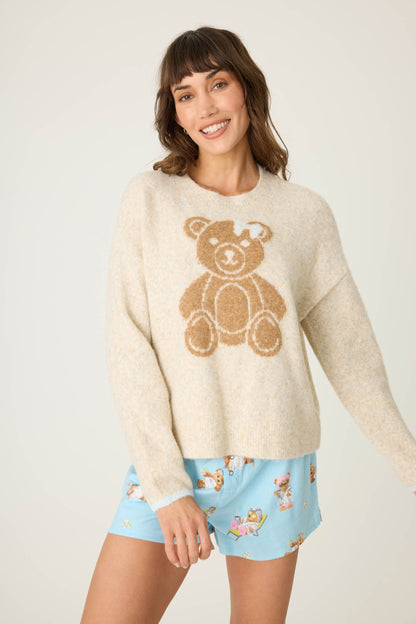 Teddy Bear Graphic Snuggle Sweater