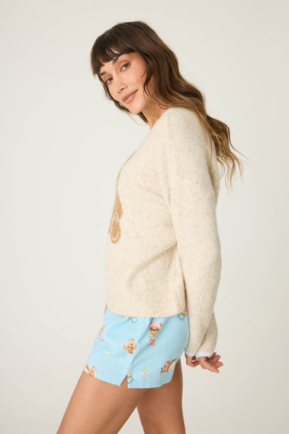 Teddy Bear Graphic Snuggle Sweater
