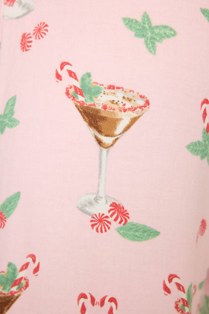 Tini Time Drink Print Flannel Pants