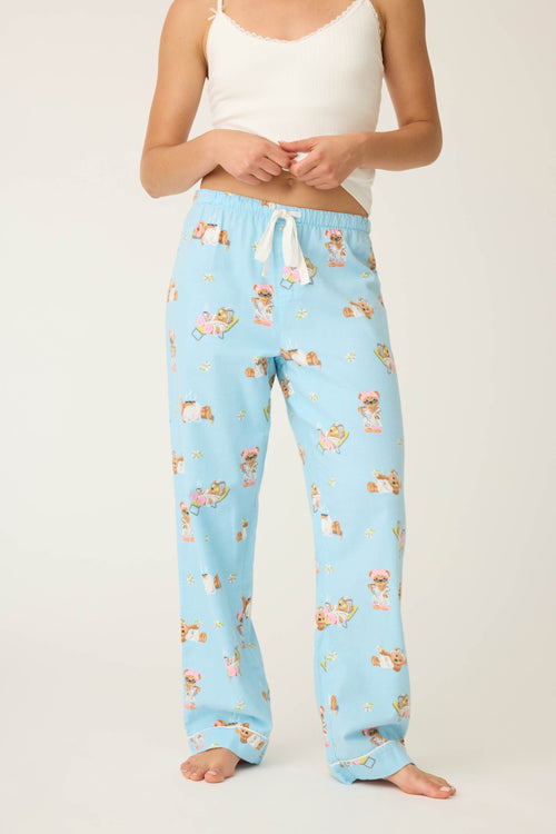 Beary Cute Bear Print Flannel Pants